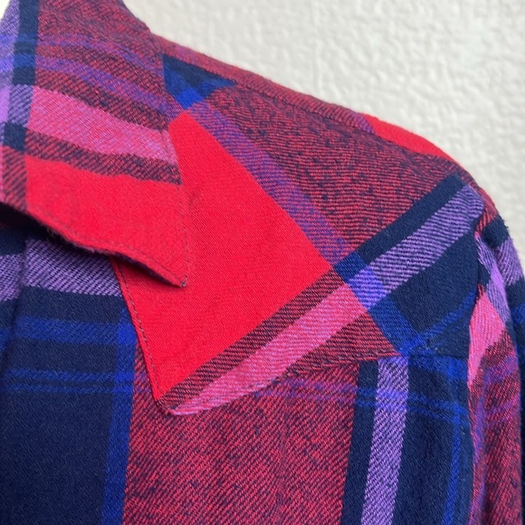 Wrangler “As Real As” Women’s Plaid Western Shirt – Red, Navy & Purple, Size XL - Picture 5 of 9